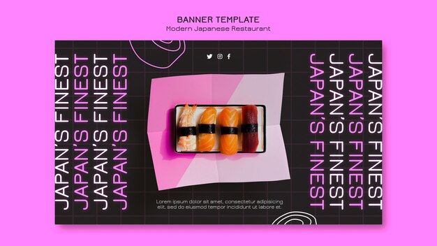 Free PSD japan's finest sushi banner template