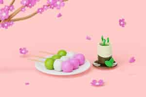 Free PSD japan traditional items still life background