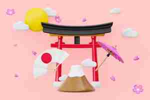 Free PSD japan traditional items still life background