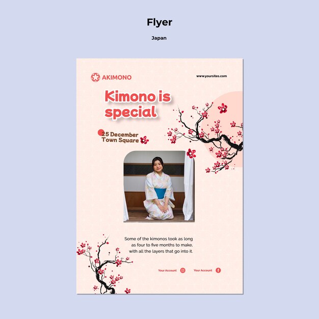 japanese clothing flyer template