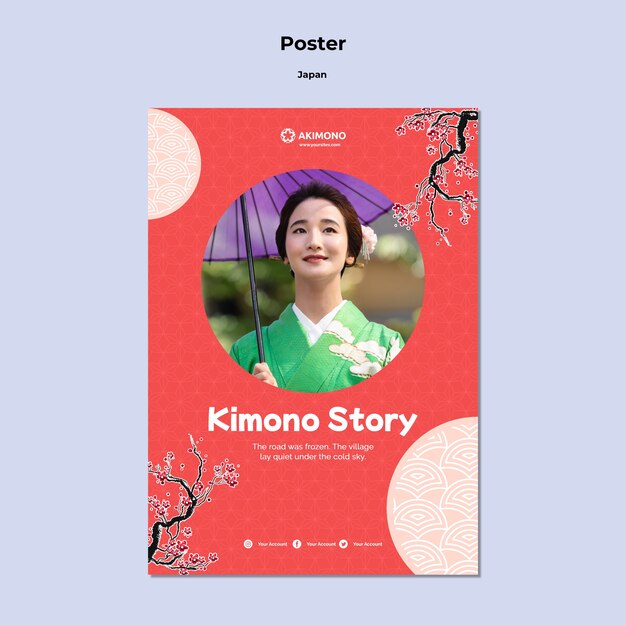 japanese dress poster template