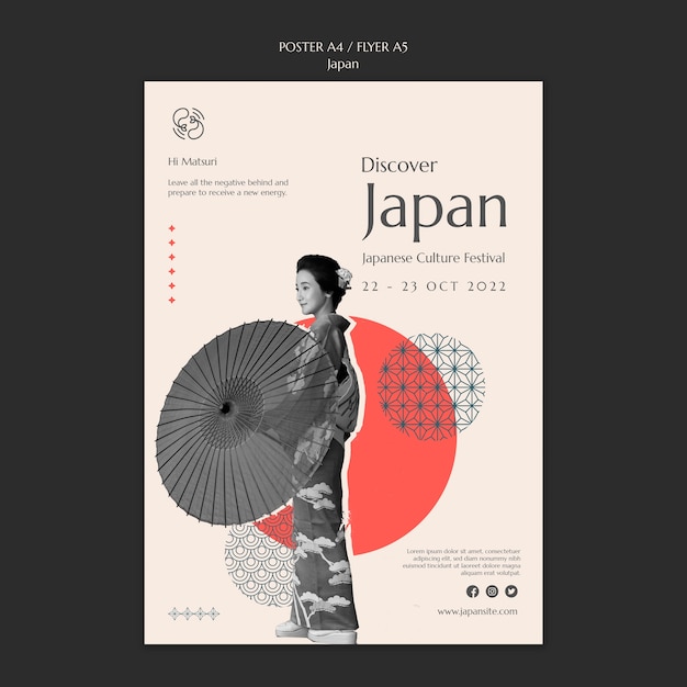 Japanese festival celebration flyer template