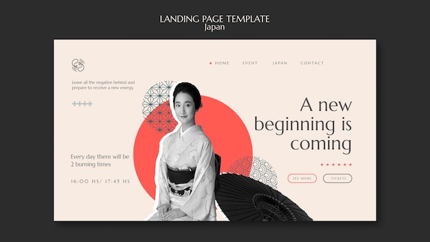 Free PSD japanese festival landing page