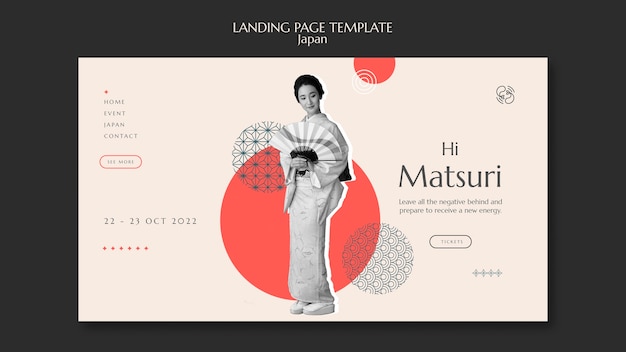 Free PSD japanese festival web template