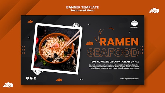 Japanese food banner template
