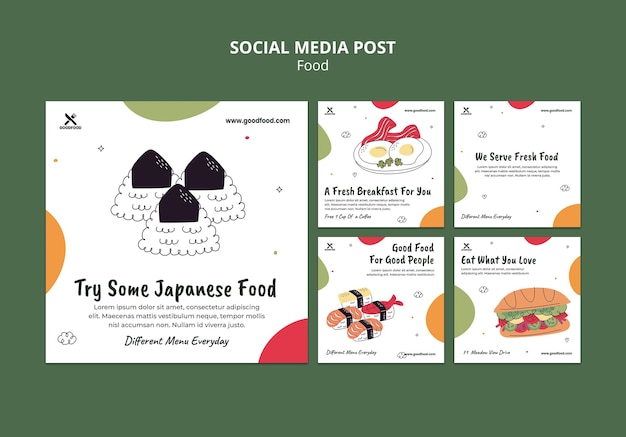 Free PSD japanese food social media post