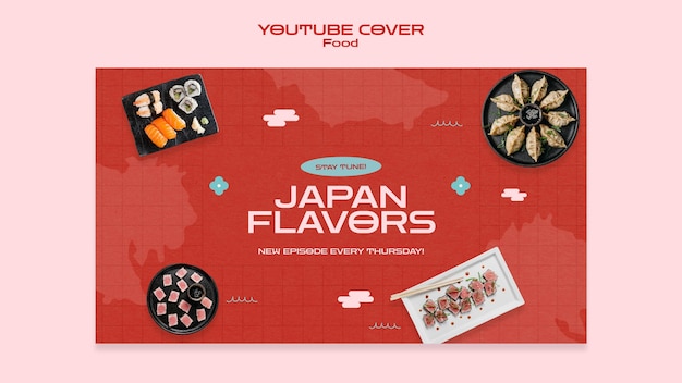 Free PSD japanese food youtube cover