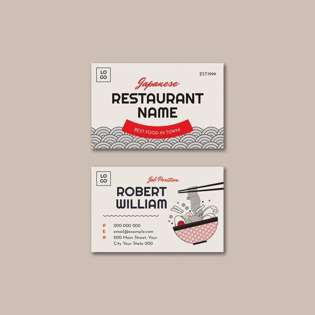 Japanese restaurant business card