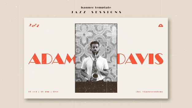 PSD gratuito modello di banner di concetto di jazz