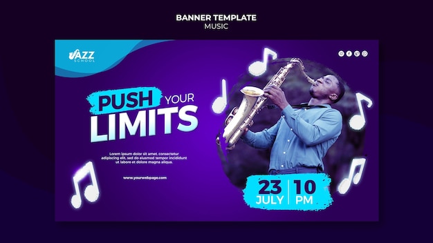 Jazz concert banner template