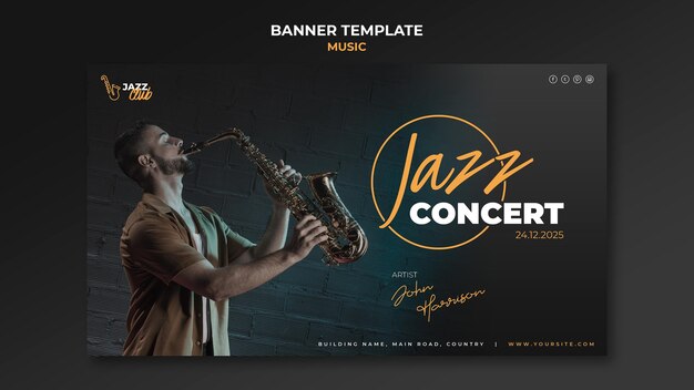 Jazz concert banner template