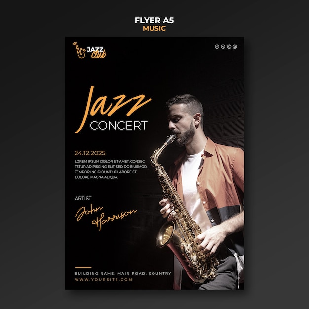 Jazz concert print template