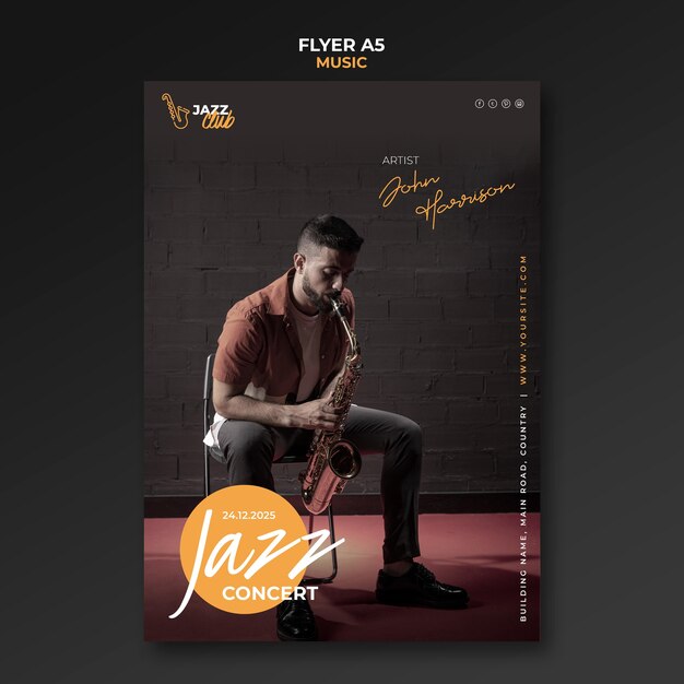 Jazz concert print template