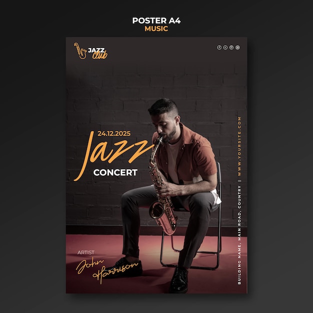 Jazz concert print template