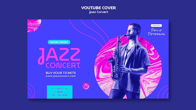 PSD gratuito copertina youtube concerto jazz