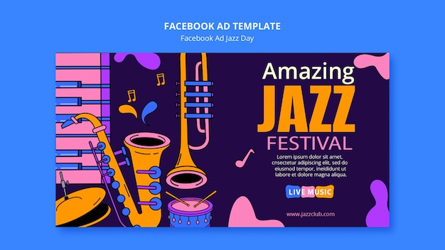 Il modello di Facebook per la celebrazione del giorno del jazz.