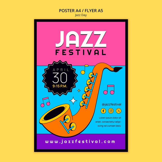 jazz day celebration poster template