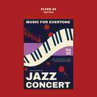 PSD gratuito modello di poster per la celebrazione del giorno del jazz