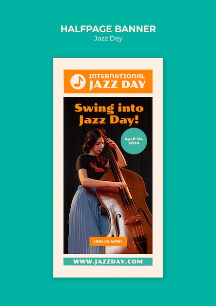 PSD gratuito modello di celebrazione del giorno del jazz