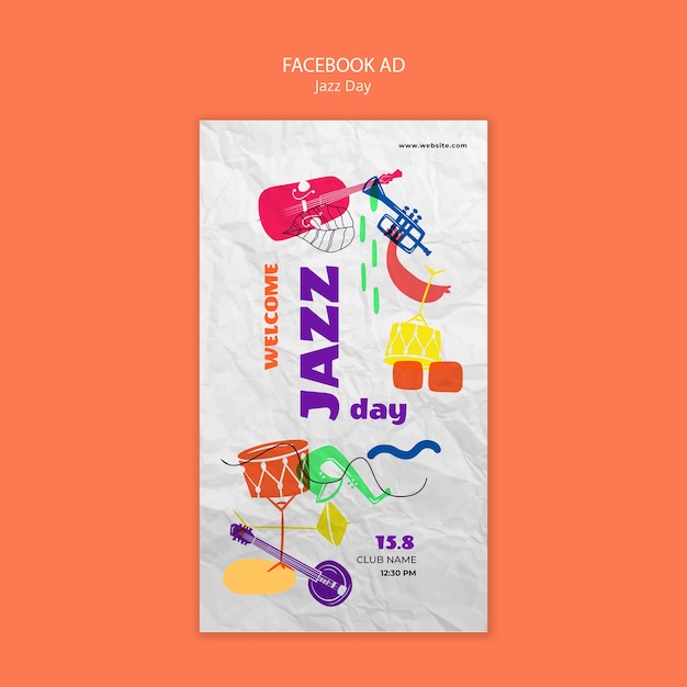 Free PSD jazz day template design