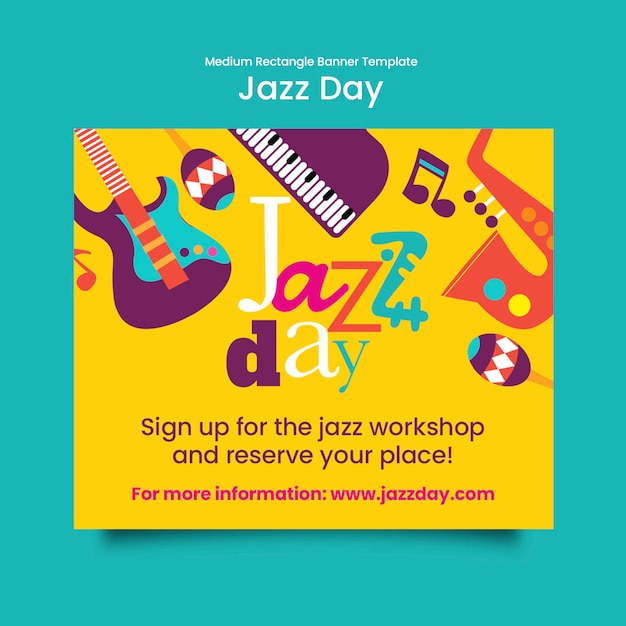 PSD gratuito disegno del modello del giorno del jazz