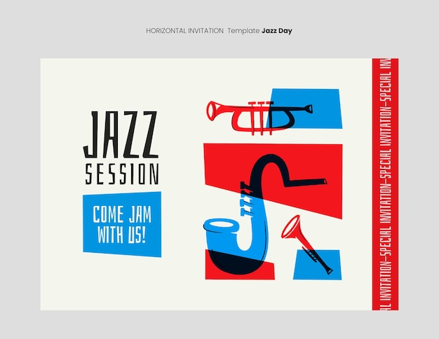 Бесплатный PSD Дизайн шаблона джазового фестиваля