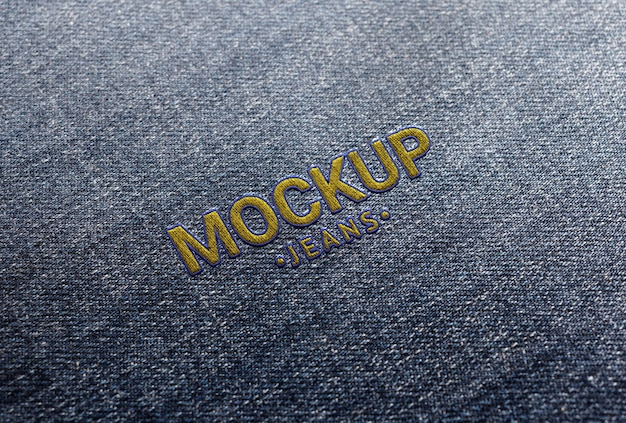 Jeans embroidery mock-up close-up