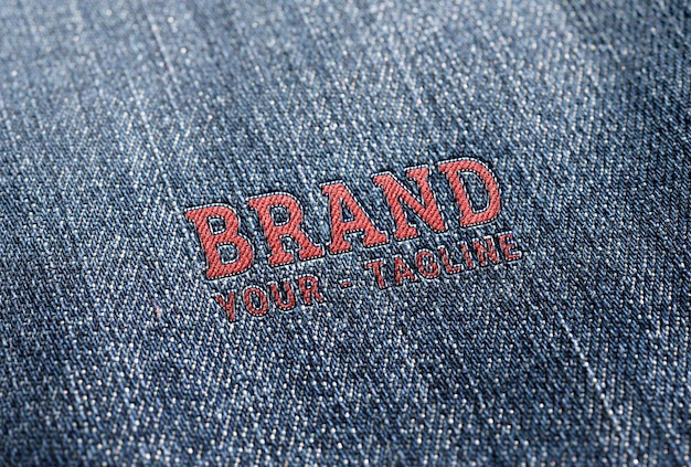 Jeans embroidery mock-up close-up