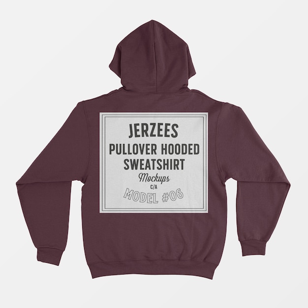 Free PSD jerzees pullover hooded sweatshirt mockup