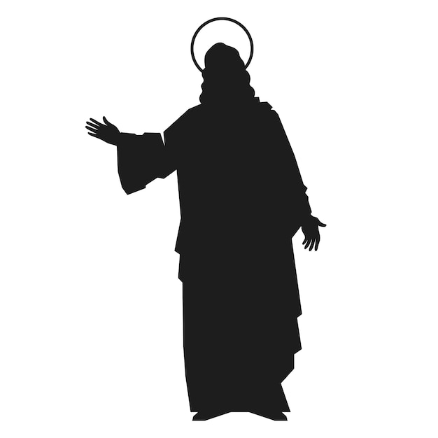 PSD gratuito illustrazione della silhouette di gesù cristo