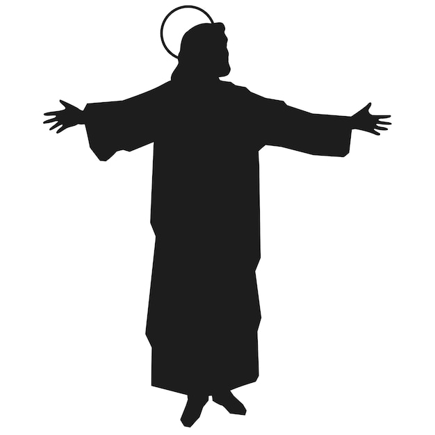 PSD gratuito illustrazione della silhouette di gesù cristo