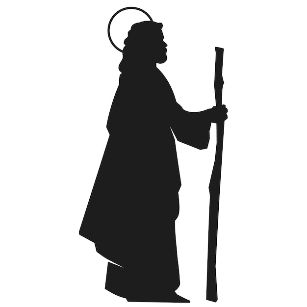 PSD gratuito illustrazione della silhouette di gesù cristo