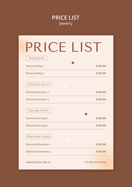 Jewelry business template