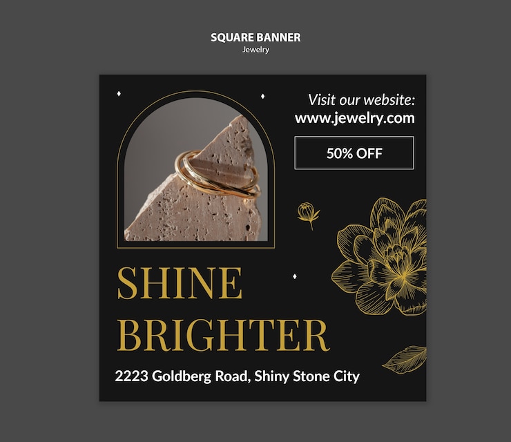 Free PSD jewelry shop business template