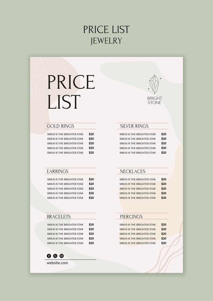 Free PSD jewelry shop business template