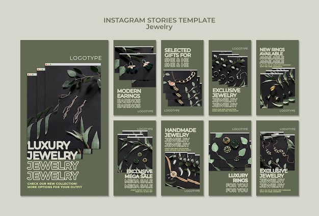 Free PSD jewelry store template instagram stories