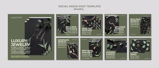 Free PSD jewelry store template social media post