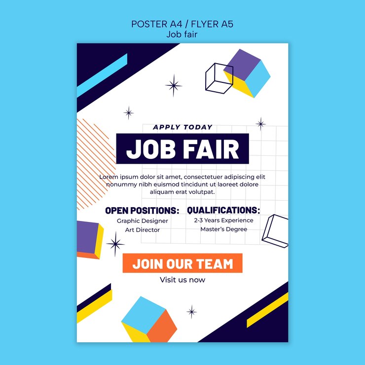 मुफ़्त PSD job fair poster template