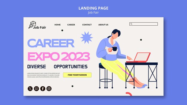 Free PSD job fair template design