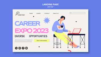 Free PSD job fair template design