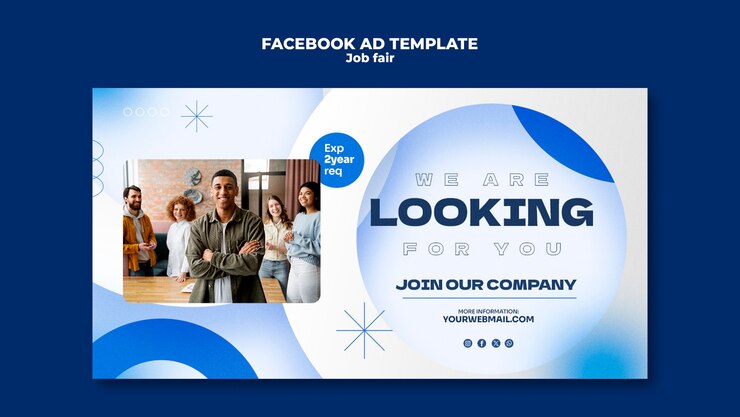 Free PSD job fair template design
