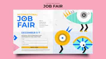 Free PSD job fair template design
