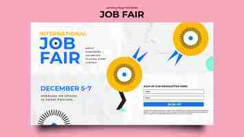 Free PSD job fair template design