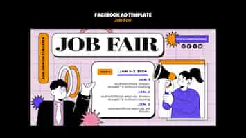 Free PSD job fair template design