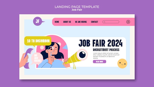 Free PSD job fair template design