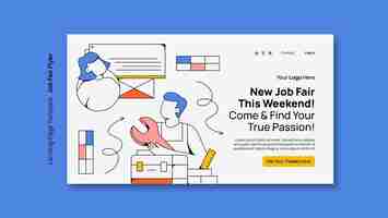 無料PSD 雇用フェアのテンプレートデザイン