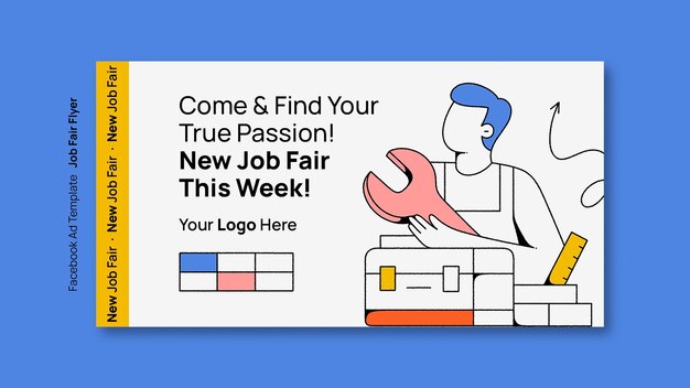 無料PSD 雇用フェアのテンプレートデザイン