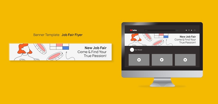 Free PSD job fair template design