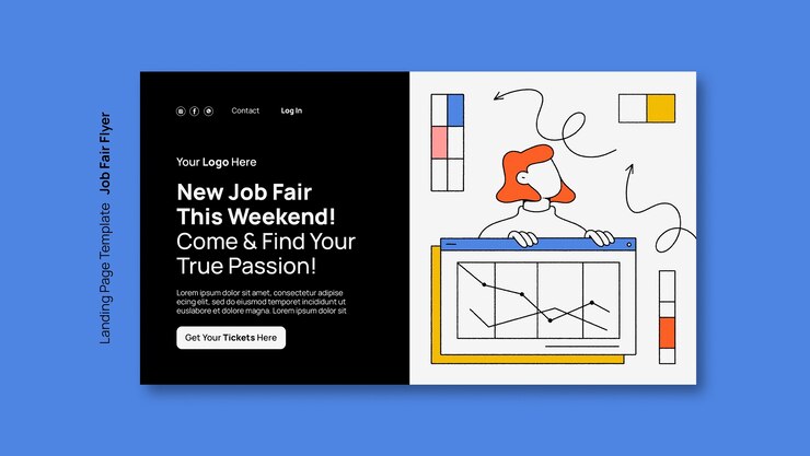 Free PSD job fair template design