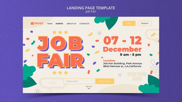 Free PSD job fair template design